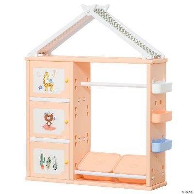 Qaba Kids Orange Toy Storage Organizer