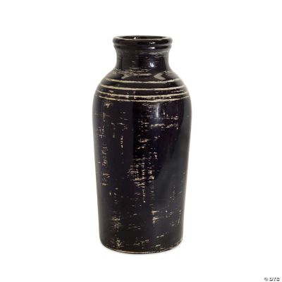 Melrose International Ceramic Urn Vase with Terra Cotta Accent 7