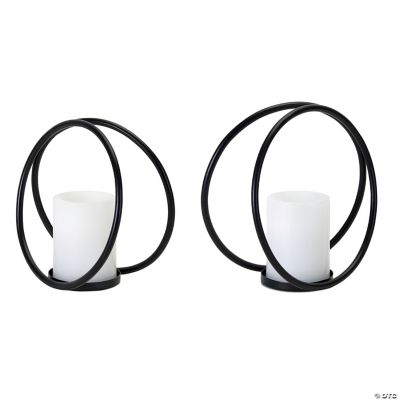 Melrose International Brushed Glass Votive Candle Holder (Set of 2)