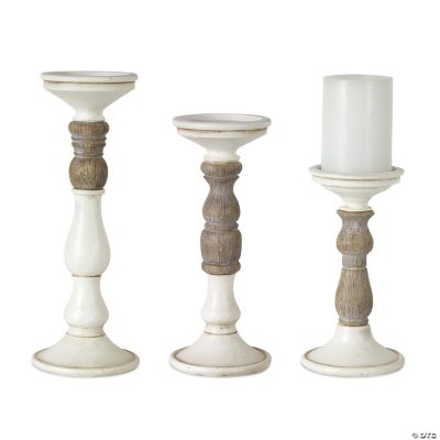 Melrose International Country Ivory Candle Holder (Set of 3) Oriental