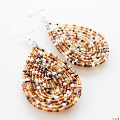 Khutsala™ Artisans Gold Beaded Tear Drop Earrings 1 pair Oriental Trading