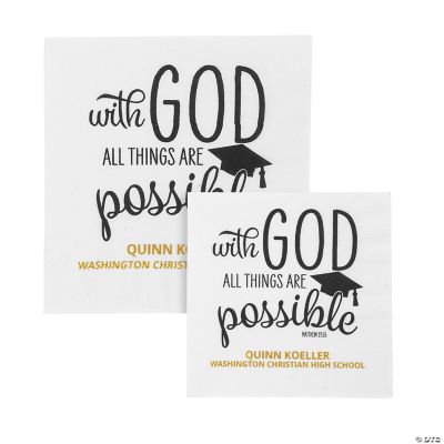 Personalized Religious Graduation Napkins 50 Pc. Beverage or Luncheon