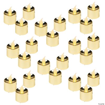 Bulk Gold BatteryOperated Votive Candles 48 Pc.
