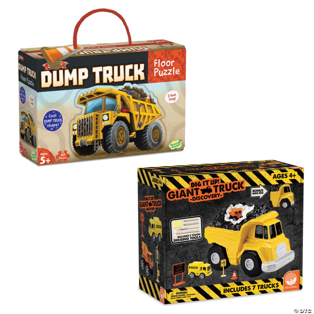 Dump Truck Floor Puzzle & Dig it Up! Discovery with FREE Gift From MindWare