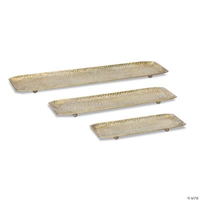 Melrose International Decorative Rectangle Metal Tray (Set of 3