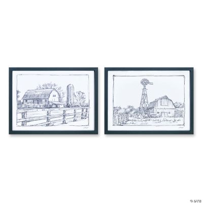 Melrose International Framed Windmill Canvas Print 28