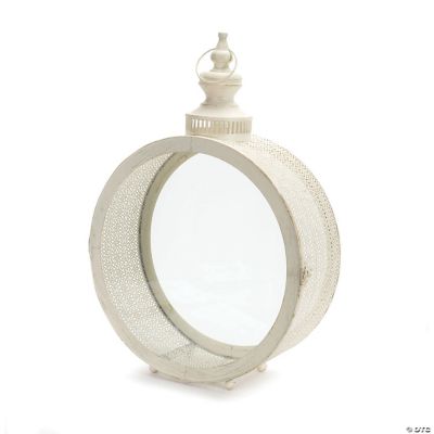 Melrose International Decorative Ivory Metal Lantern, 22 Inches