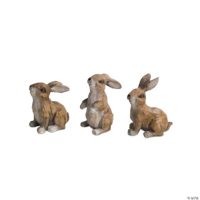 Melrose International Rabbit Figurines, 3 Inches (Set of 6)