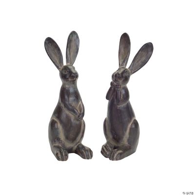 Melrose International Standing Rabbit Figurine (Set of 2)