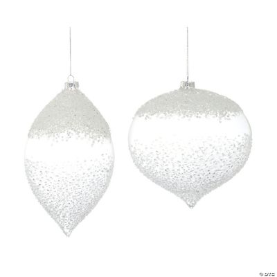 Melrose International Beaded Glass Ornaments, 7 and 9 Inches (Set of 4