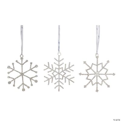 Melrose International Jewel Snowflake Ornament (Set of 12) | Oriental  Trading