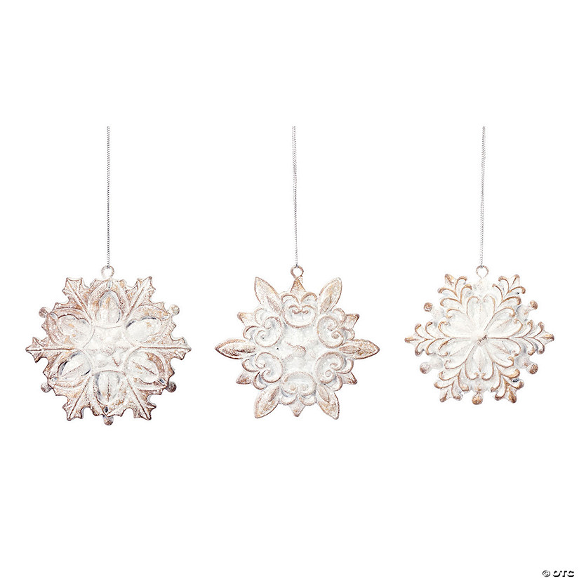 Melrose International Snowflake Ornament (Set of 12) | Oriental Trading