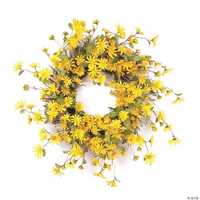 Melrose International Yellow Daisy Wreath, 23 Inches