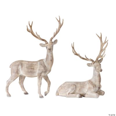 Melrose International Modern Clear Acrylic Holiday Deer Figurine (Set of 2)
