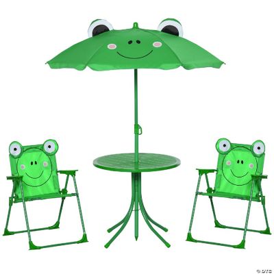 Outsunny Kids Folding Picnic Table and Chair Set Green Oriental Trading