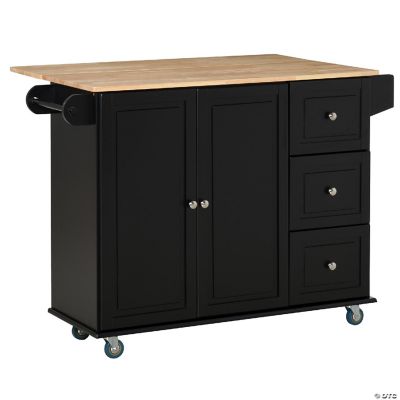 Black Mobile Kitchen Island Cart