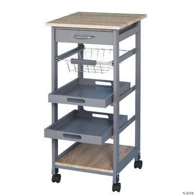 Grey Mobile Kitchen Island Cart Oriental Trading
