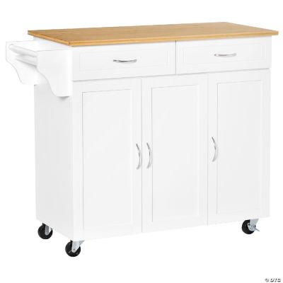 White Bamboo Countertop Kitchen Island