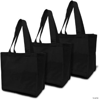 Black Canvas Tote Bags, 3ct. by Make Market | 13.5 x 13.5 x 3.5 | Michaels