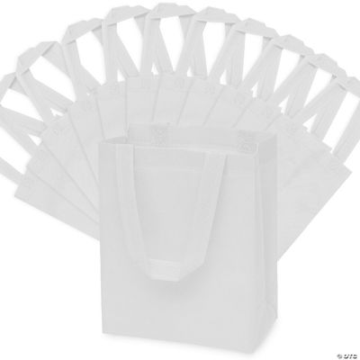 Zenpac White Small Fabric TakeOut Bags with Handles for Merchandise