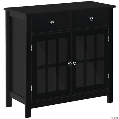 Black Sideboard Buffet with Glass Doors Oriental Trading