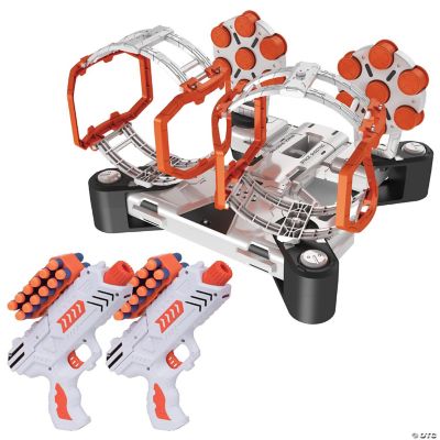 JOYIN Interstellar Shooting Game Target Set of Shooting Pop Out Targets  with 1 Rotating Barrier, Include 1 Foam Darts Toy Guns and Convenient  Clips