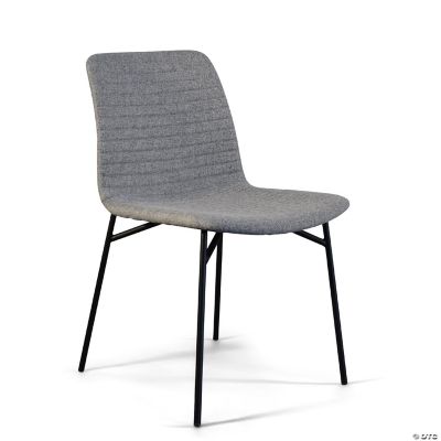 Gingko Ella Grey Modern Dining Chair with Matte Black Steel Legs for Kitchen, Living Room and