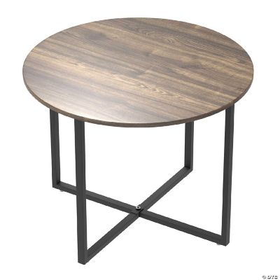 Idealhouse 23.6 in. Grey Round Coffee Table with Metal Frame Oriental Trading