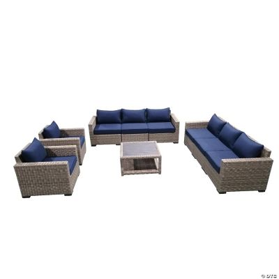 Casual Inc 9 Piece Outdoor Patio Furniture Set Wicker Rattan Sectional