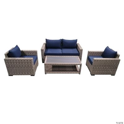 Casual Inc 5 Piece Outdoor Patio Furniture Set Wicker Rattan Sectional