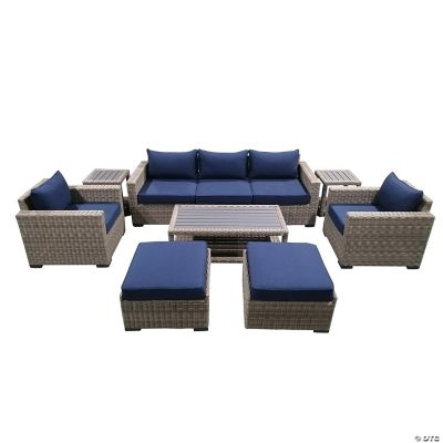 Casual Inc 10 Piece Outdoor Patio Furniture Set Wicker Rattan Sectional