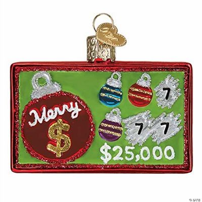 Old World Christmas 36278 Glass Blown Merry Ticket Ornament