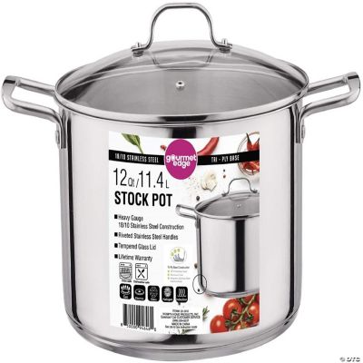 Gourmet Edge Stock Pot Stainless Steel Cooking Pot with Lid Cookware