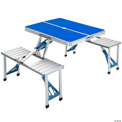 Outsunny Blue 4 Person Aluminum Picnic Table Set Oriental Trading