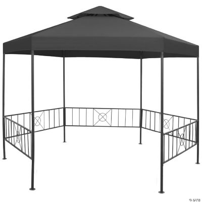 vidaXL Garden Gazebo 127.2"x108.3"x104.3" Anthracite Oriental Trading