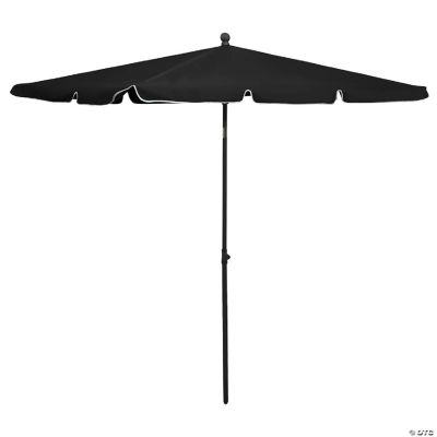vidaXL Garden Parasol with Pole 82.7"x55.1" Black