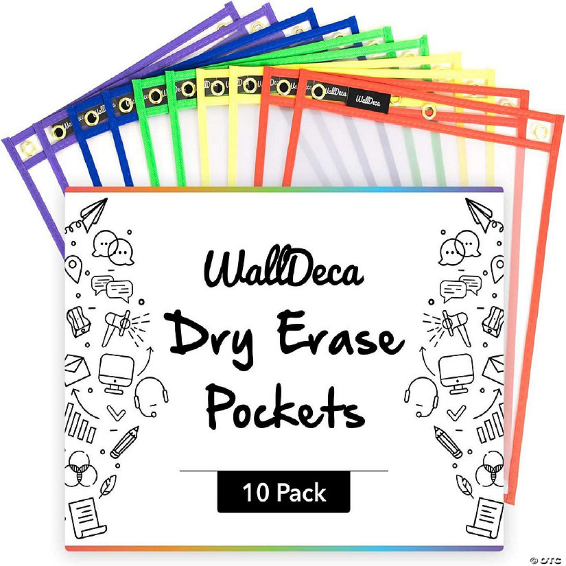 36Pack Dry Erase Pocket Sleeves Assorted Colors 