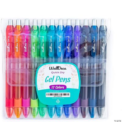 WallDeca (0.5mm), 12 Count, Gel Ink Pens, Assorted Rainbow Colors Oriental Trading
