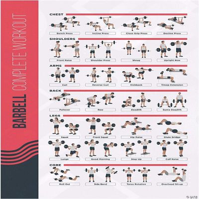 PosterMate FitMate Barbell Workout Exercise Poster - Workout Routine ...