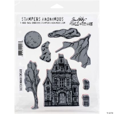 Tim Holtz Cling Stamps 7X8.5-Sketch Manor