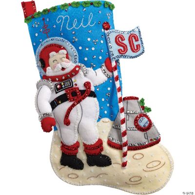 Bucilla Felt Stocking Applique Kit 18" Long Christmas On The Moon