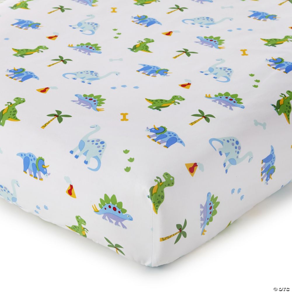 Wildkin Dinosaur Land 100% Cotton Fitted Crib Sheet From MindWare
