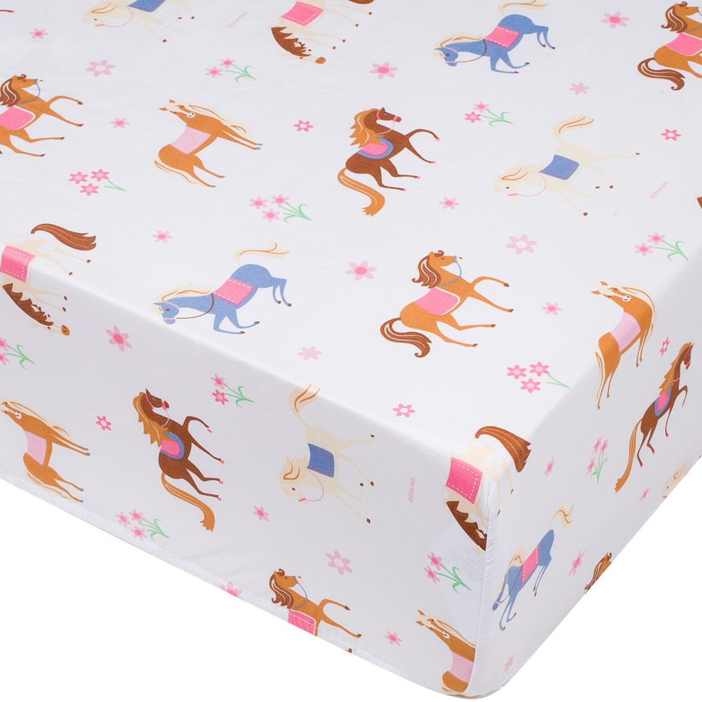 Wildkin Horses Microfiber Fitted Crib Sheet From MindWare