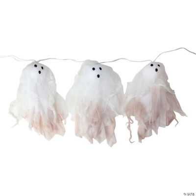 6ct Color Changing Hanging Ghost Halloween Lights 3.25' Clear Wire
