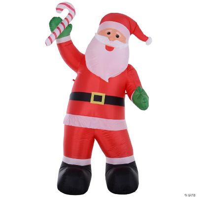 HOMCOM 8ft Christmas Inflatable Santa Claus Candy Cane Outdoor Blow Up ...