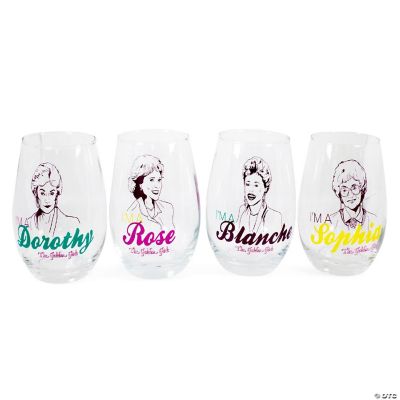 The Golden Girls Stemless Wine Glass Collectible Set Of 4 Each Holds 20 Ounces Oriental Trading 7204