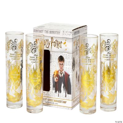 Harry Potter Marauder's Map 8-Oz Highball Glasses Set of 4