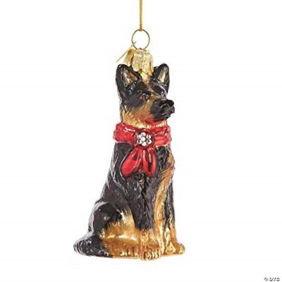 Kurt Adler Glass German Shepherd Christmas Tree Ornament