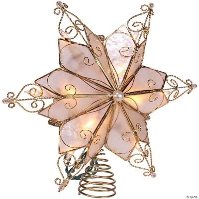 Kurt Adler Weihnachtsbaumspitze - 10-flammiger Capiz Stern Mit Schnörkeln