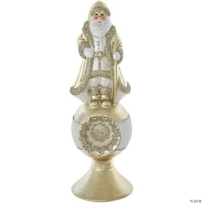Kurt S. Adler Noble Gems Glass Santa Tree Topper, Gold 8.75 Inch